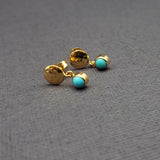TURQUOISE DROP-STUD EARRINGS