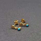 TURQUOISE DROP STUD EARRINGS