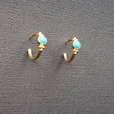 TURQUOISE OPEN HOOP EARRINGS
