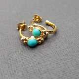 TURQUOISE OPEN HOOP EARRINGS