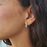 TURQUOISE OPEN HOOP EARRINGS