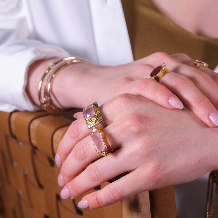 MORGANITE GOLD/SILVER RING