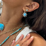 SUNBURST TURQUOISE CHARM EARRINGS