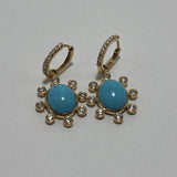 SUNBURST TURQUOISE CHARM EARRINGS