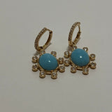 SUNBURST TURQUOISE CHARM EARRINGS