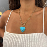 TURQUOISE HEART NECKLACE