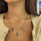WATERMELON TOURMALINE TRIO NECKLACE