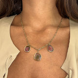 WATERMELON TOURMALINE TRIO NECKLACE