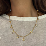 MOONSTONE MULTI CHARM NECKLACE