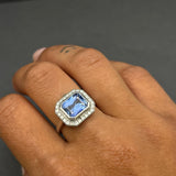 SAPPHIRE DIAMOND WHITE GOLD RING