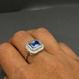SAPPHIRE DIAMOND WHITE GOLD RING