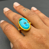 TURQUOISE DIAMOND GOLD RING
