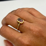 RECTANGULAR TOURMALINE RING