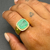 EMERALD AND DIAMOND GOLD RING