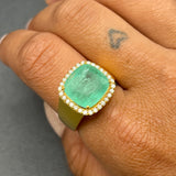 EMERALD AND DIAMOND GOLD RING