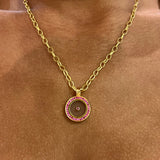 SUN MAG ROSE QUARTZ WITH DIAMONDS & PINK SAPPHIRE