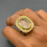 HALO MOONSTONE & DIAMOND RING