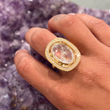 HALO MOONSTONE & DIAMOND RING