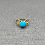 CABOCHON TURQUOISE DIAMOND RING