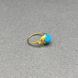 CABOCHON TURQUOISE DIAMOND RING