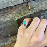 PEAR TURQUOISE ROSE GOLD RING