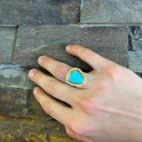 DOUBLE BAND TURQ RING