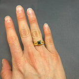 SAPPHIRE PAVE DIAMONDS GOLD RING