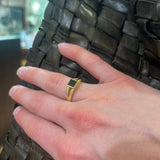 SAPPHIRE PAVE DIAMONDS GOLD RING