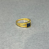 SAPPHIRE PAVE DIAMONDS GOLD RING