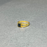 SAPPHIRE PAVE DIAMONDS GOLD RING