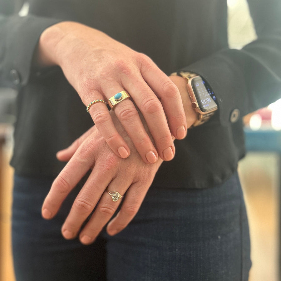 GOLD TURQUOISE RING