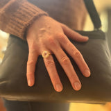 KUNZITE GOLD DIAMONDS RING