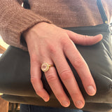 KUNZITE GOLD DIAMONDS RING