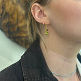 SMOKEY TOPAZ/PERIDOT GOLD EARRINGS
