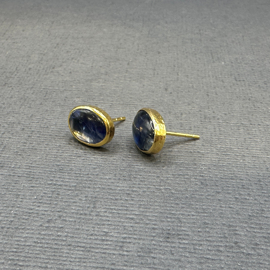 KYANITE GOLD POST EARRINGS