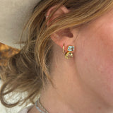 BLUE TOPAZ CITRINE GOLD EARRINGS