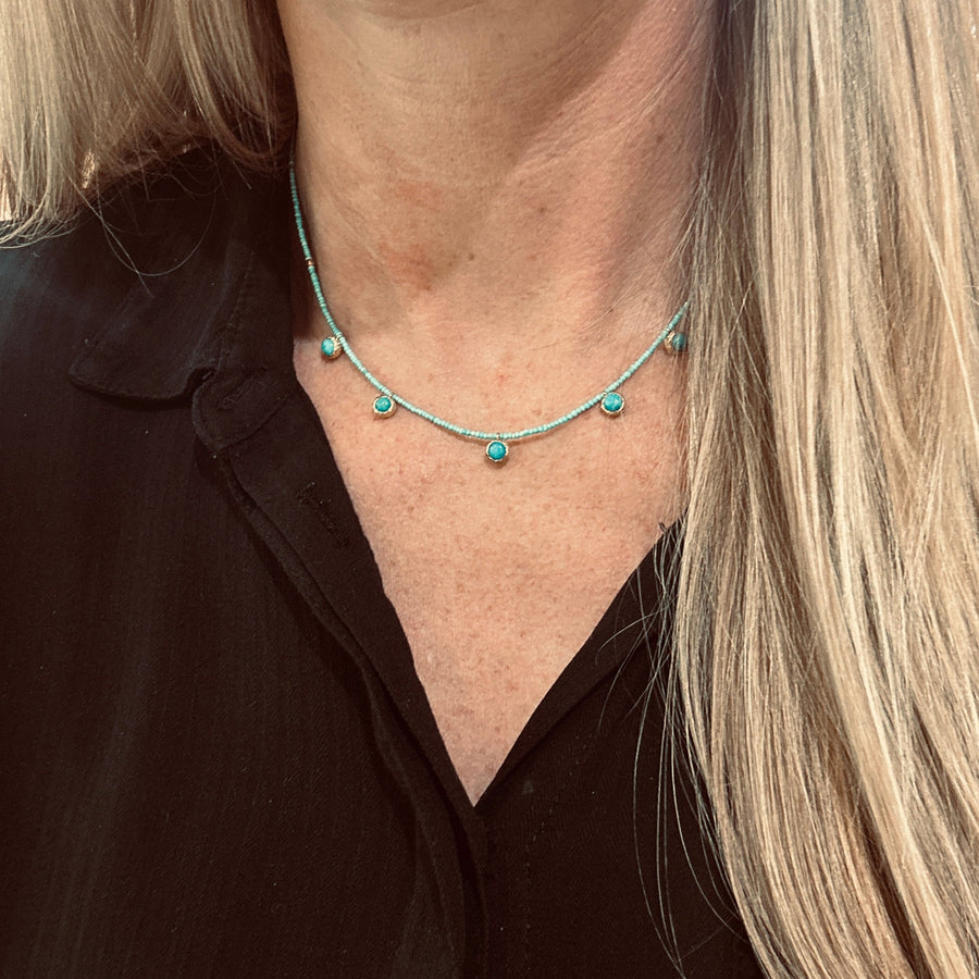 TURQUOISE ON TURQUOISE NECKLACE