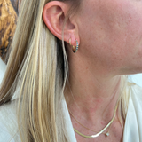 SAPPHIRES GOLD HOOPS EARRINGS
