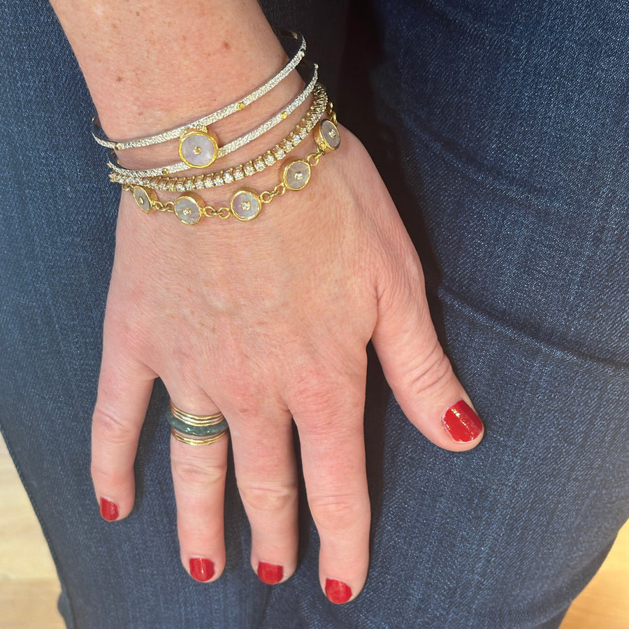 MOONSTONE AND DIAMOND SUN BRACELET