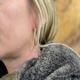 ALL AROUND TURQ HOOP EARRINGS