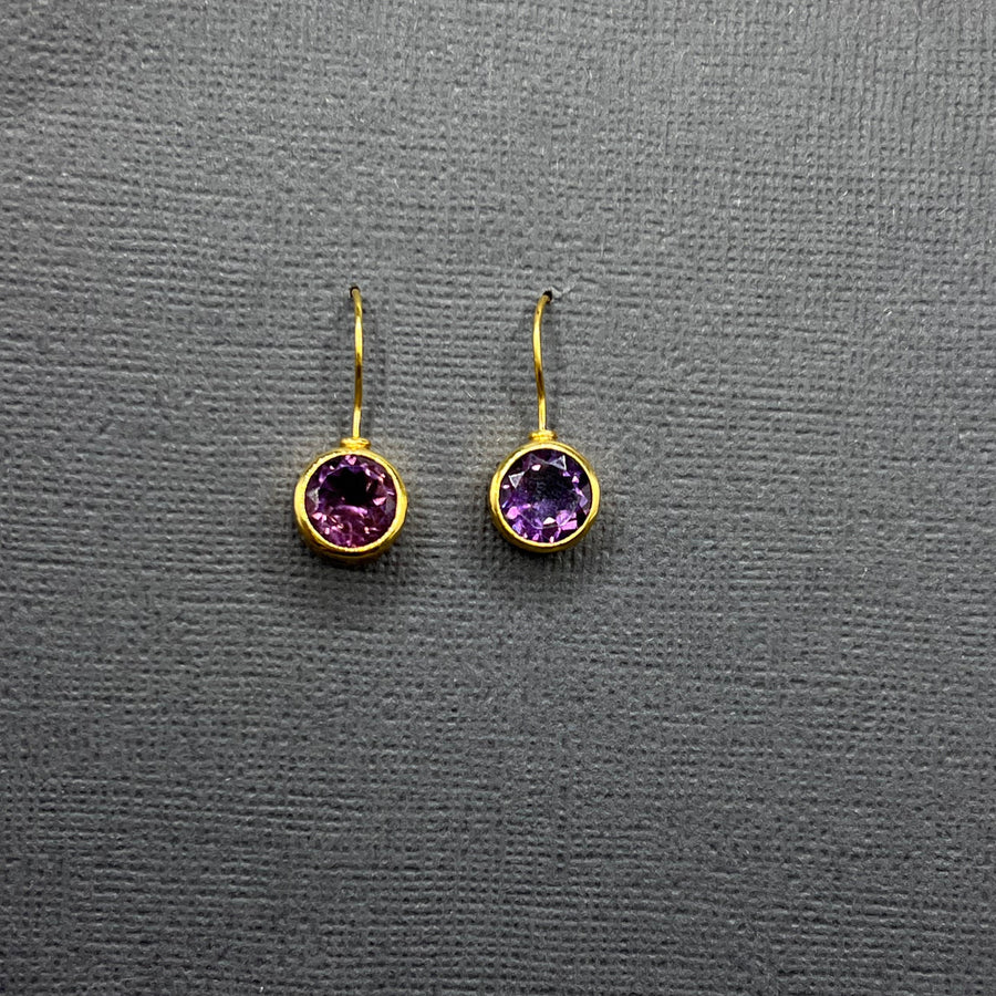 AMETHYST 14KT GOLD EARRINGS