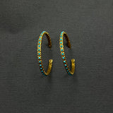 ALL AROUND TURQ HOOP EARRINGS