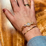 MOONSTONE & DIAMOND SUN LINK BRACELET