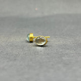 AQUAMARINE GOLD POST EARRINGS