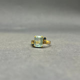 AQUAMARINE SAPPHIRES DIAMONDS RING