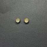 ROUND CABOCHON GOLD POST EARRINGS