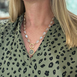 MOONSTONE NECKLACE WITH DIAMOND CLASP