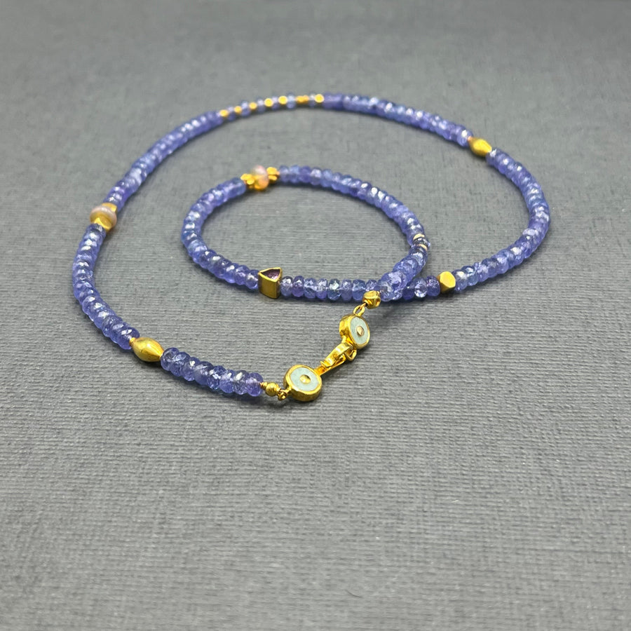 TANZANITE BEADED NECKLACE