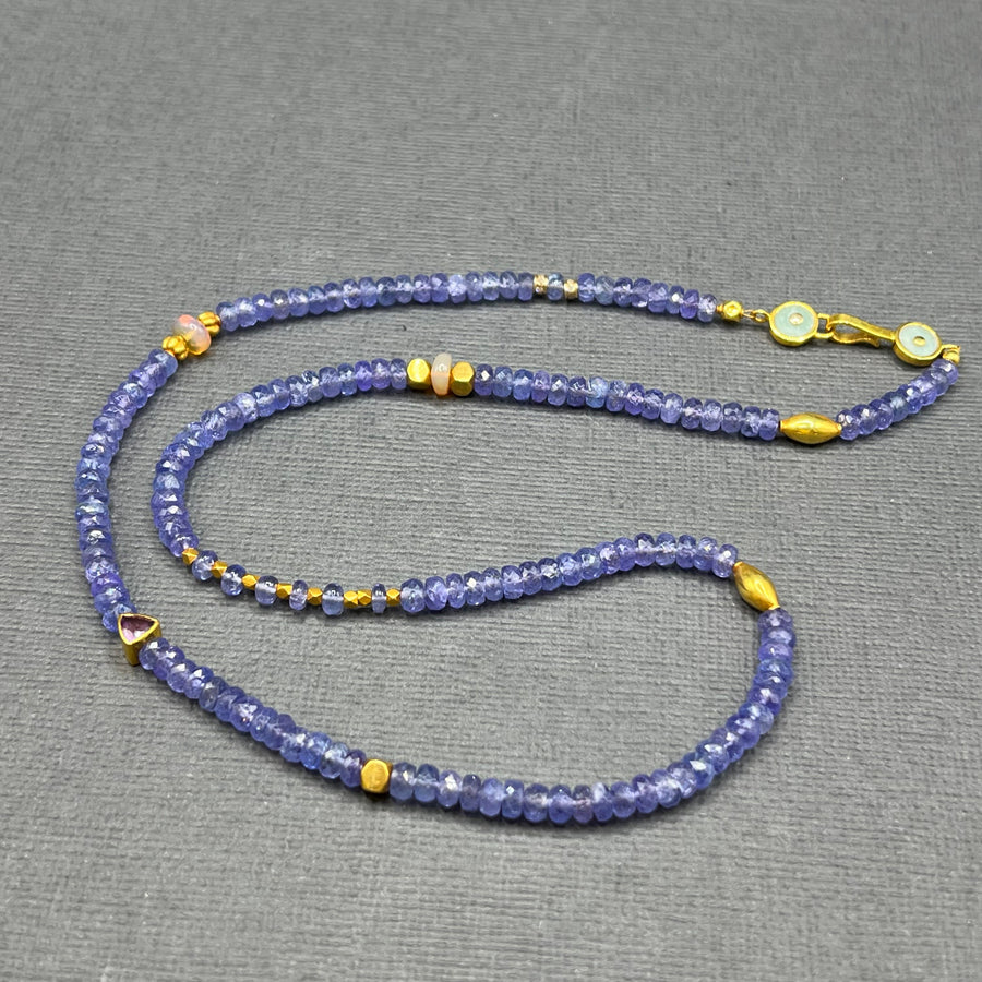 TANZANITE BEADED NECKLACE