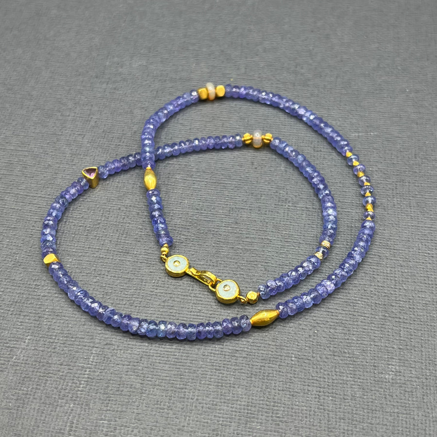 TANZANITE BEADED NECKLACE